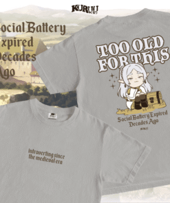 Baju Kaos Anime Fieren - Kuruu Frieren Too Old For This Tee