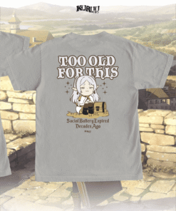 Alternative view of Baju Kaos Anime Fieren - Kuruu Frieren Too Old For This Tee