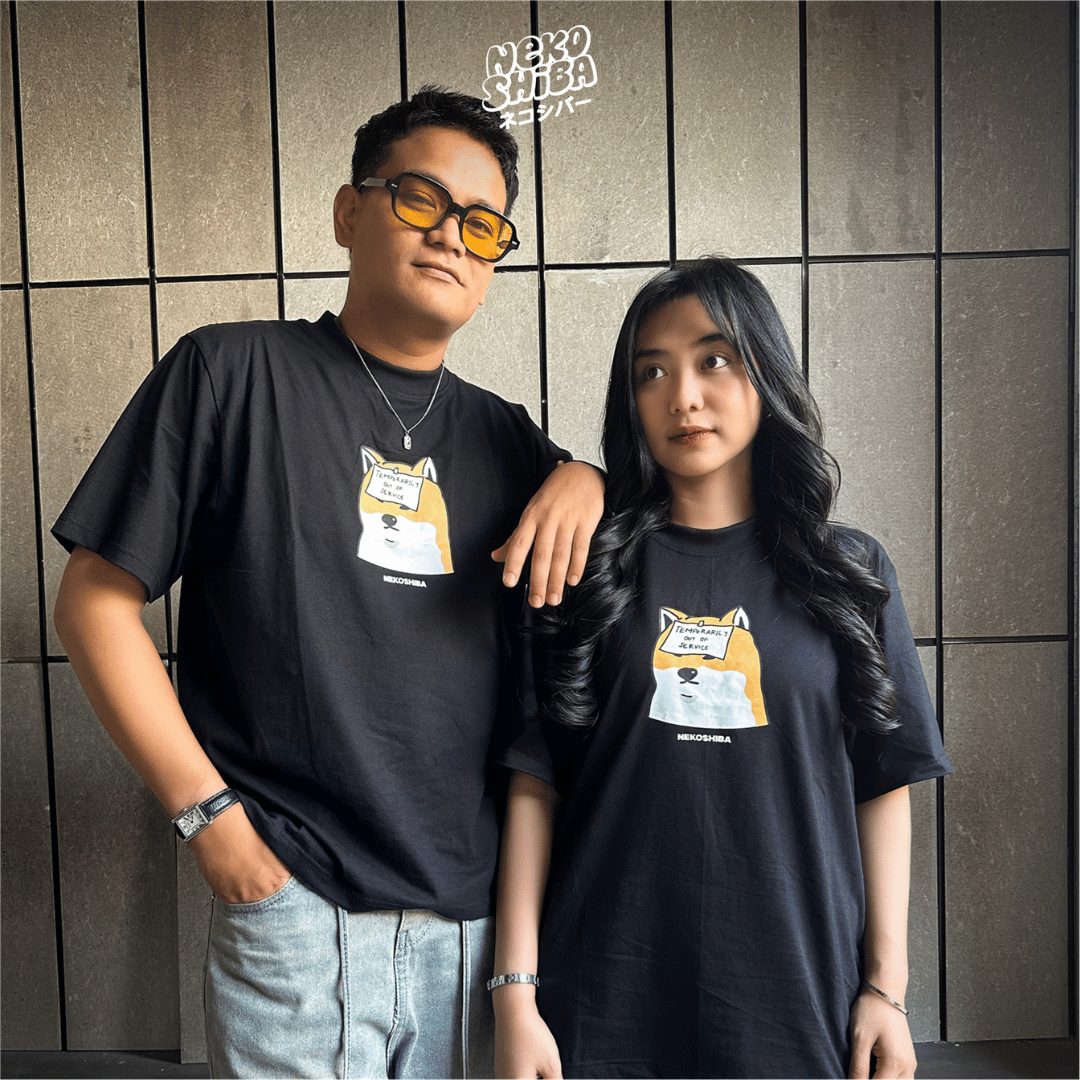 Baju kaos boxy shirt - Nekoshiba Temporarly out of service Tee - Image 4